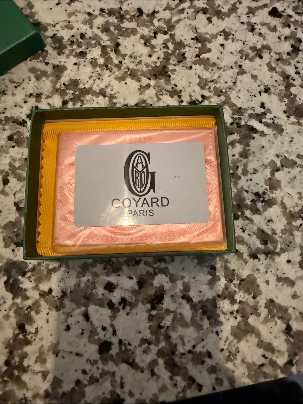 Goyard Rose Pink Chevron Card Holder